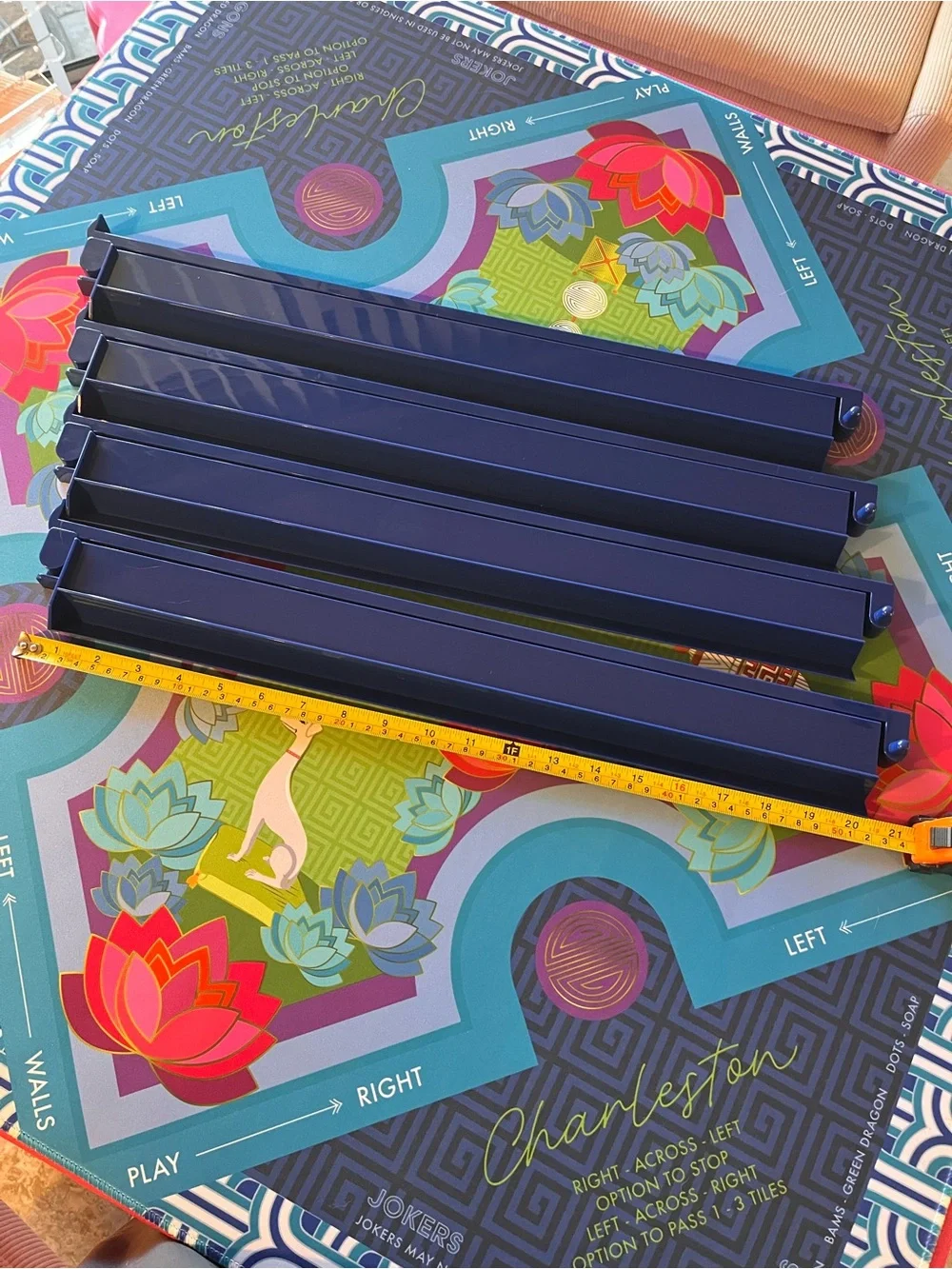 Mahjong Tile Racks w/ Pushers Jonathan Adler Navy Blue Solid 20